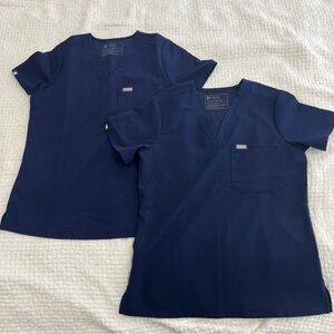 FIGS Catarina One Pocket Scrub Top Bundle Navy Blue Size S